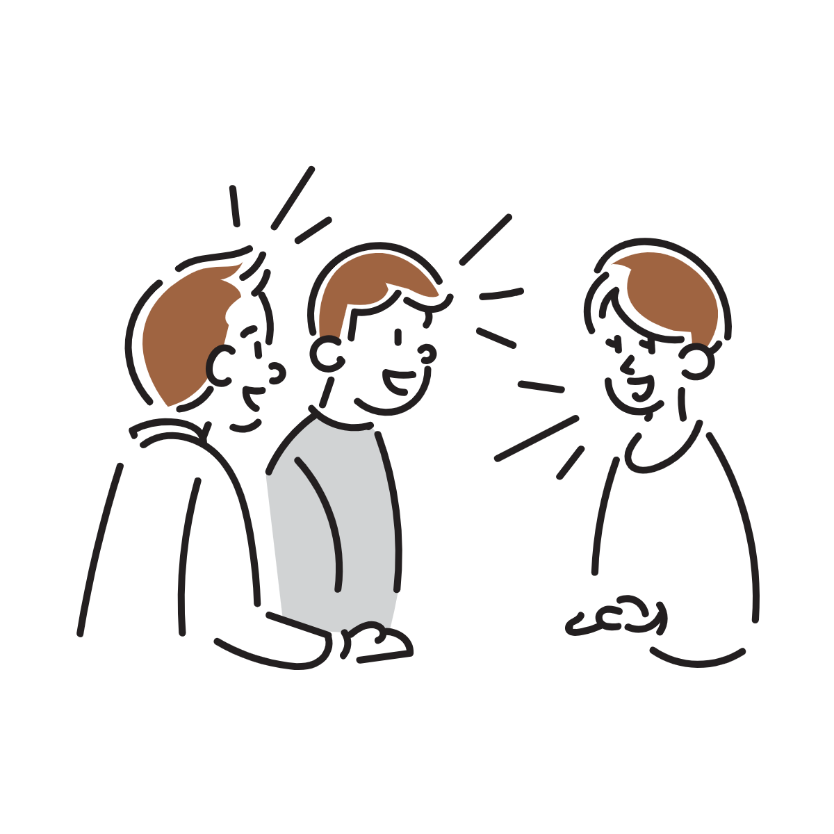運営者同士が交流する様子のイラスト