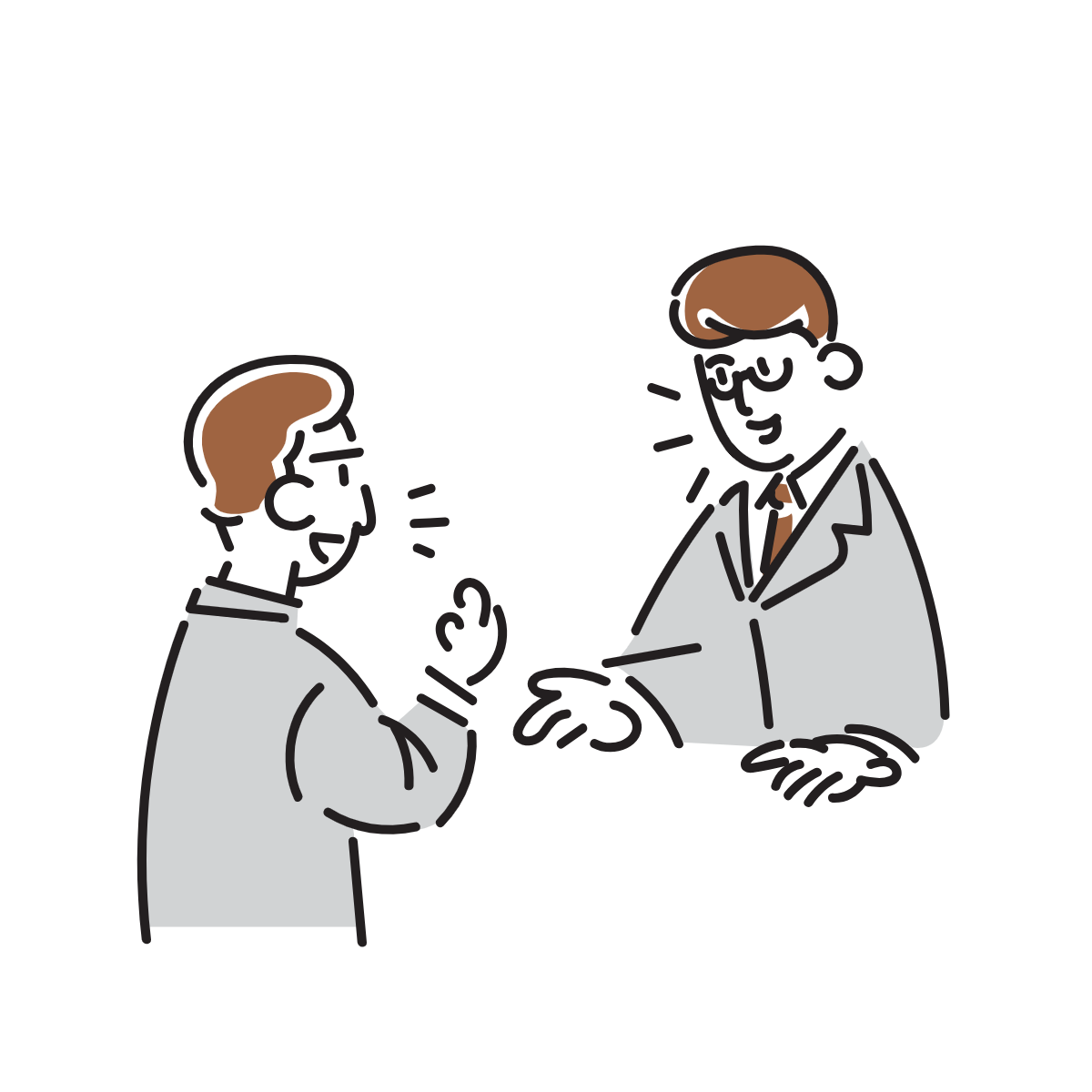 運営者同士が情報交換する様子のイラスト